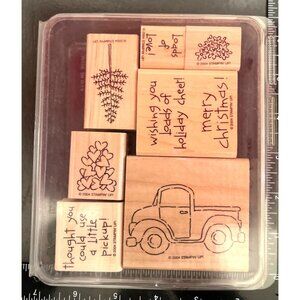 2004 Stampin Up! Loads Of Love wood mounted Rubber Stamp Set